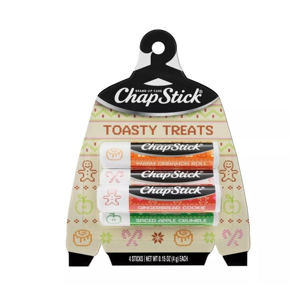 Chapstick Holiday Ugly Sweater Lip Balm Toasty Treats 0.15oz/4 count Fall Winter